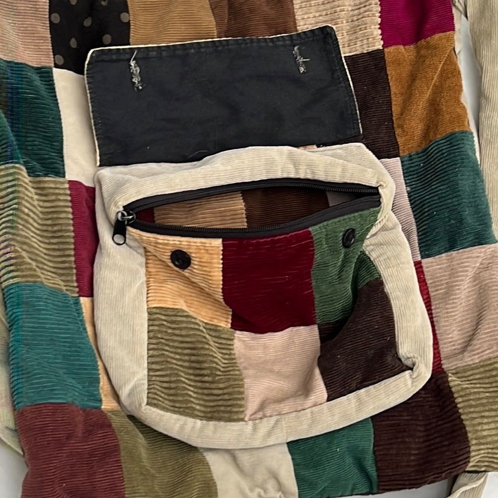 Vintage Patchwork Flap Top Message Bag - image 3